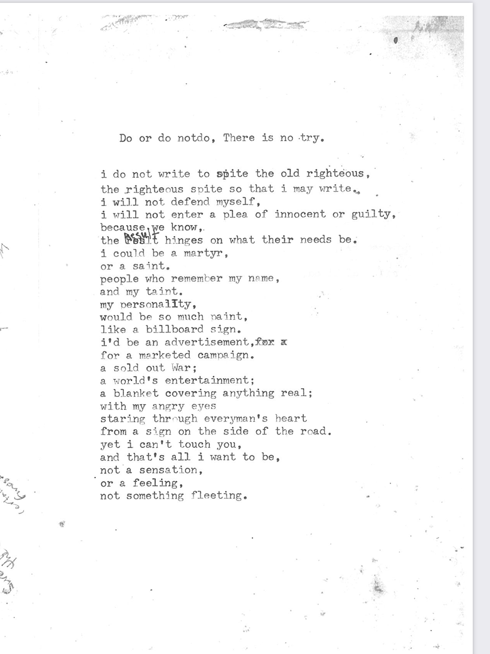 an image of typewritten text